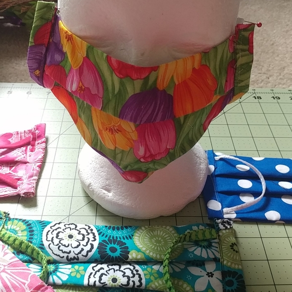 Floral cotton face mask 100% cotton - Picture 2 of 5